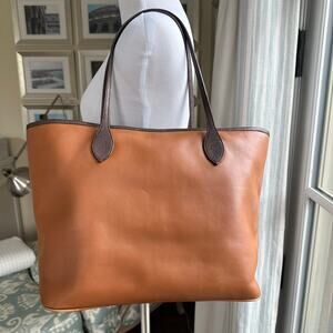 Genuine Leather Tote Batik Print Fabric Lined Handmade